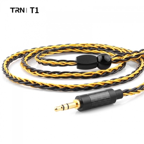 TRN T1 Earphones Gold Silver Mixed plated Upgrade cable