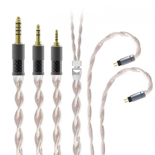 KBEAR Inspiration-S 4 Core 4N Single Crystal Copper Silver Plated Upgrade Cable With Woven Litz Structure Total in 560 Strands